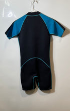 Load image into Gallery viewer, Seaskin Unisex Black Blue Short Sleeve Zip Front One-Piece Wetsuit Size 12
