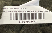 Load image into Gallery viewer, St John's Bay Womens Green Black Activewear Hooded Full-Zip Jacket Size Small
