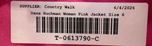 Load image into Gallery viewer, Dana Buchman Womens Pink Long Sleeve Notch Lapel Six-Button Blazer Size 6
