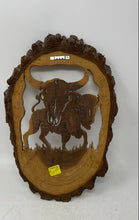 Load image into Gallery viewer, Vintage Wooden Bison Carved Buffalo &amp; Steer skull Wall Hanging
