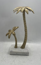 Load image into Gallery viewer, Gold-Tone Coconut Trees Handcrafted Marble Base Home Decorative Figurine
