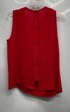 Load image into Gallery viewer, Zara Basic Womens Red Ruffle Sleeveless Round Neck Blouse Top Size Large
