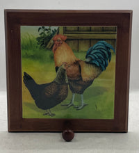 Load image into Gallery viewer, Home Decorative Multicolor Ceramic Trivet Wall Hanging Framed Rooster Tile

