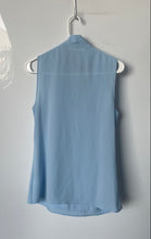Load image into Gallery viewer, Michael Kors Womens Light Blue Tie-Neck Sleeveless Blouse Top Size 4
