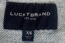 Load image into Gallery viewer, Lucky Brand Womens Blue Crochet Capsule Denim Cropped Trucker Jacket Size XS
