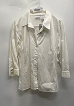 Load image into Gallery viewer, Chico's Womens White 3/4 Sleeve Collared Button-Up Shirt Size 1 With Tag
