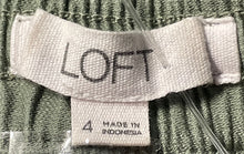 Load image into Gallery viewer, Loft Womens Green Slash Pocket Drawstring Straight Leg Ankle Pants Size 4
