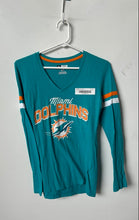 Load image into Gallery viewer, NFL Team Apparel Womens Green Cotton Miami Dolphins Sports T-Shirt Size S
