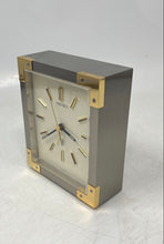 Load image into Gallery viewer, Seiko Silver Gold-Tone Vintage Style Square Analog Alarm Desk Clock Not Tested
