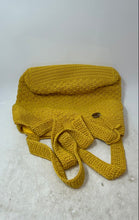 Load image into Gallery viewer, The Sak Womens Yellow Crochet Inner Pockets Double Handle Shoulder Bag

