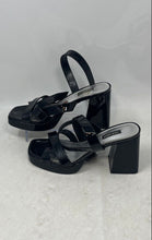Load image into Gallery viewer, Nine West Womens Tackle3 Black Leather Open Toe Block Platform Heels Size 8M
