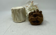 Load image into Gallery viewer, Antique Brown Curly Hair Gray Eyes Ceramic Play Doll In Victorian Maxi Dress
