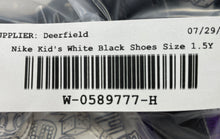 Load image into Gallery viewer, Nike Kids Air Force 1 White Black Hook &amp; Loop Sneaker Shoes Size 1.5Y
