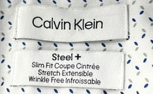 Load image into Gallery viewer, Calvin Klein Mens White Printed Slim Fit Button-Up Shirt Size S/P 14.5 32/33
