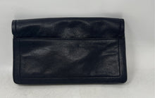 Load image into Gallery viewer, Cole Haan Womens Black Leather Inner Pocket Card Holder Flap Snap Clutch Purse
