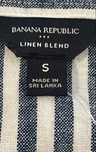 Load image into Gallery viewer, Banana Republic Womens Blue White Striped Linen Blend Blouse Top Size S With Tag
