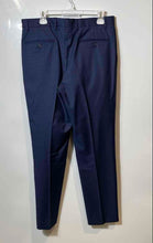 Load image into Gallery viewer, Saks Fifth Avenue Mens Blue Plaid Wool Flat Front Straight Leg Dress Pants Sz 34
