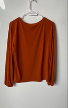 Load image into Gallery viewer, Calvin Klein Womens Tan Long Sleeve V-Neck Button Front Blouse Top Size M
