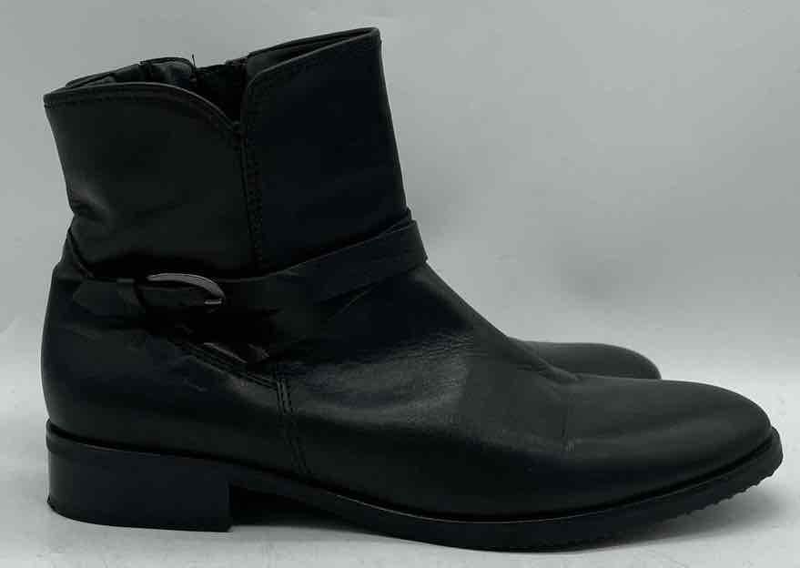 Gabor Women's Black Leather Round Toe Pull-On Ankle Boots Size 7.5