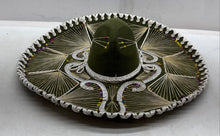 Load image into Gallery viewer, Pigalle Unisex Green Velvet Embroidery Traditional Mexican Mariachi Sombrero Hat
