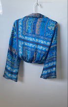 Load image into Gallery viewer, Zara Womens Multicolor Printed Long Sleeve Wrap Cropped Blouse Top Size S
