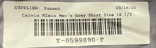 Load image into Gallery viewer, Calvin Klein Mens Gray Cotton Regular Fit Dress Shirt Size 16 1/2 34/35

