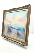 Load image into Gallery viewer, Wood Framed Duggan Seaside Sunset Lighthouse Art Oil Painting On Canvas
