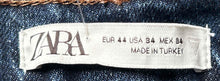 Load image into Gallery viewer, Zara Mens Blue Denim Stretch Pockets Straight-Leg Jeans Size 34
