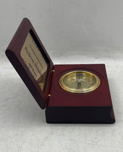 Load image into Gallery viewer, Stuart Austin Quartz Mahogany Book Roman Numerals Desk Clock Not Tested
