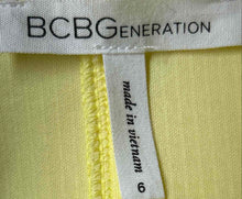 Load image into Gallery viewer, BCBGeneration Womens Yellow Sleeveless Zip Front Open Back Mini Dress Size 6
