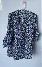 Load image into Gallery viewer, Calvin Klein Womens Black White Printed Long Sleeve Button-Up Shirt Size XL
