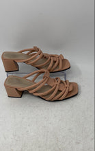 Load image into Gallery viewer, Ecco Womens Elevate Squared Nude Leather Slip-On Strappy Sandals Size 4-4.5
