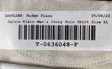 Load image into Gallery viewer, Calvin Klein Mens Ivory Short Sleeve Collared Button Polo Shirt Size XL
