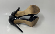 Load image into Gallery viewer, Michael Kors Womens Jordyn Black Leather Stiletto Heels Platform Sandals Size 7M
