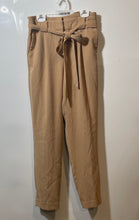 Load image into Gallery viewer, Express Womens Brown Pleated High Rise Belted Slash Pocket Ankle Pants Size 0

