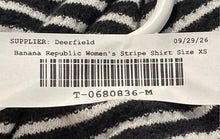 Load image into Gallery viewer, Banana Republic Womens Black White Striped Print Pullover Sweater Size XS
