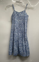 Load image into Gallery viewer, Gap Girls Blue White Floral Spaghetti Strap V-Neck Fit &amp; Flare Dress Size Large
