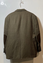 Load image into Gallery viewer, Macy's Mens Brown Houndstooth Wool Long Sleeve Notch Two-Button Sport Coat 44S

