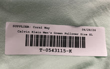 Load image into Gallery viewer, Calvin Klein Mens Green Cotton V-Neck Short Sleeve Pullover T-Shirt Size XL
