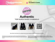 Load image into Gallery viewer, Authentic Tory Burch Womens Black Leather Peep Toe Wedge Pump Heels Size 7.5 M
