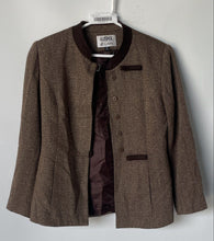 Load image into Gallery viewer, Kasper A.S.L. Womens Brown Herringbone Print Button Front Jacket Size 4P
