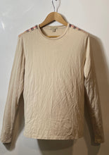 Load image into Gallery viewer, Authentic Burberry Brit Womens Beige Cotton Long Sleeve T-Shirt Size S Worn
