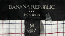 Load image into Gallery viewer, Banana Republic Mens White Plaid Long Sleeve Non Iron Button-Up Shirt Size M
