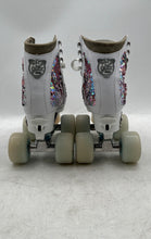 Load image into Gallery viewer, Crazy Womens White Glitter Sparkle Roller Skates Small 4 Size Adjustable
