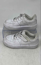 Load image into Gallery viewer, Nike Kids Air Force 1 Low White Leather Lace-Up Low Top Sneaker Shoes Size 12C
