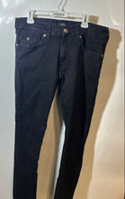 Load image into Gallery viewer, True Religion Mens Ricky Black Denim Dark Wash Stretch Straight Jeans Size 36
