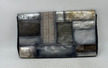 Load image into Gallery viewer, Nora Lozza Womens Gray Brown Snakeskin Print Inner Pockets Clutch Purse
