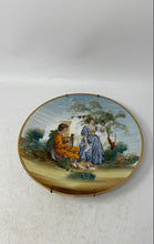 Load image into Gallery viewer, Hand Painted Couple Scene Gilt Edge Porcelain Home Decor Collector Plate
