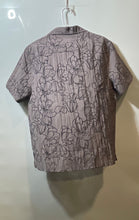 Load image into Gallery viewer, DKNY Mens Brown Floral Print Collared Short Sleeve Button-Up Shirt Size L

