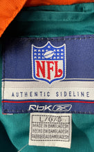 Load image into Gallery viewer, Reebok Mens Aqua Miami Dolphins Athletic Sideline Windbreaker Jacket Size Large
